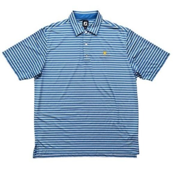 FootJoy presidents cup golf Striped Polo Shirt Blue White Collared short sleeve - Picture 1 of 10